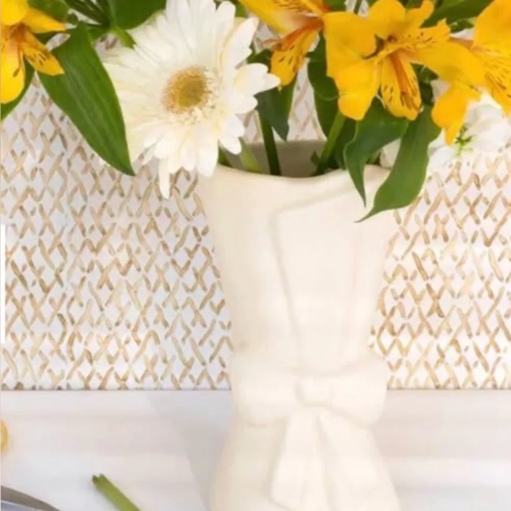 Neutral Tan Ceramic Bow Vase—Target